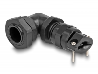 Delock Cable Gland with strain relief and bending protection 90° angled PG9 black