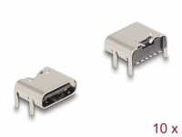 Delock USB 5 Gbps USB Type-C™ female 6 pin SMD connector for solder mounting 90° angled 10 pieces