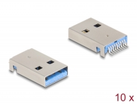 Delock USB 5 Gbps Type-A male 9 pin SMD connector for solder mounting 90° angled 10 pieces