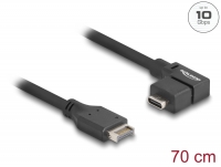 Delock USB 10 Gbps Cable Type-E Key A 20 pin male to USB Type-C™ female angled 70 cm