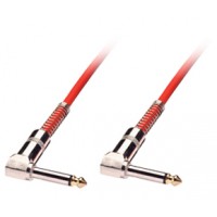 1m Guitar Lead - 1/4" Right Angled Jack to 1/4" Right Angled Jack, Red