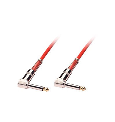 1m Guitar Lead - 1/4" Right Angled Jack to 1/4" Right Angled Jack, Red