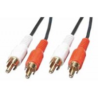 20m Audio Cable - 2 x Phono Male to 2 x Phono Male, Gold Plated Connectors