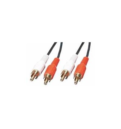 20m Audio Cable - 2 x Phono Male to 2 x Phono Male, Gold Plated Connectors