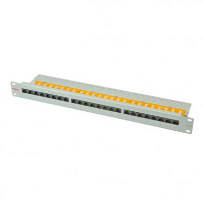 ROLINE Cat.6/Class E 19" Patch Panel, 24 Ports, UTP light grey