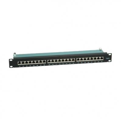 VALUE Cat.6/Class E 19" Patch Panel, 24 Ports, STP black