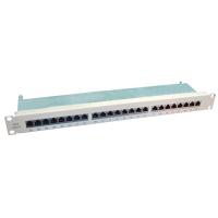 VALUE Cat.6/Class E 19" Patch Panel, 24 Ports, STP grey