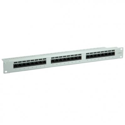 VALUE Cat.6/Class E 19" Patch Panel, 24 Ports, UTP light grey