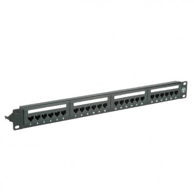 VALUE Cat.6a 19" Patch Panel, 24 Ports, UTP, black black