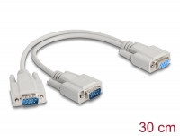 Delock Adapter Y cable D-Sub9 1 x female to 2 x male with screws 30 cm
