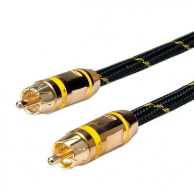 ROLINE GOLD Cinch Cable, simplex M - M, yellow 2.5 m