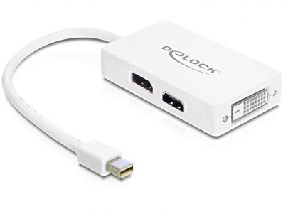 Delock Adapter mini Displayport 1.1 male Displayport HDMI DVI female Passive white