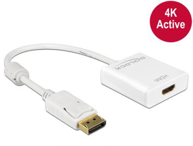 Delock Adapter Displayport 1.2 male HDMI female 4K Active white