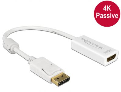 Delock Adapter Displayport 1.2 male HDMI female 4K Passive white