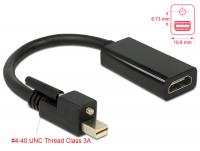 Delock Adapter mini Displayport 1.2 male with screw HDMI female 4K Active black