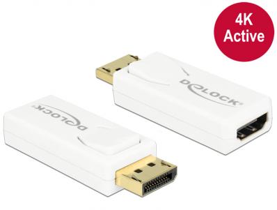 Delock Adapter Displayport 1.2 male HDMI female 4K Active white