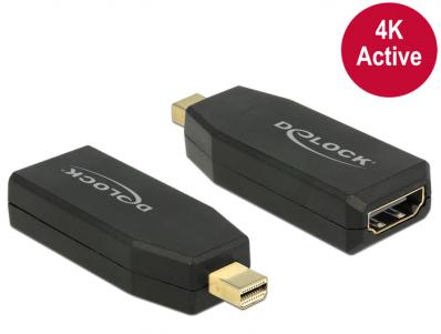 Delock Adapter mini Displayport 1.2 male HDMI female 4K Active black