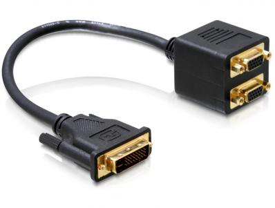 Delock Adapter DVI 24+5 Pin male 2 x VGA female