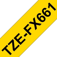 Schriftbandkassette Brother 36mmx8m gelb/schwarz TZe-FX661