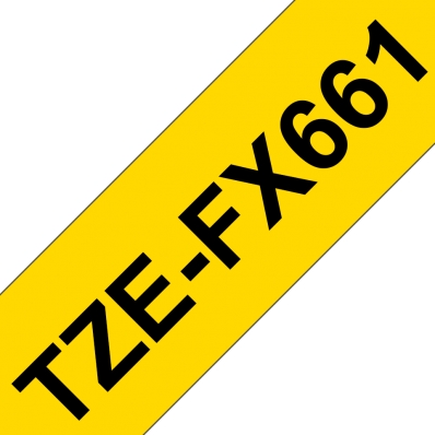 Schriftbandkassette Brother 36mmx8m gelb/schwarz TZe-FX661