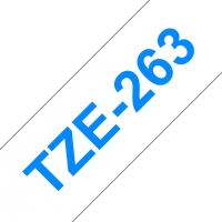 Schriftbandkassette Brother 36mmx8m weiß/blau TZE263