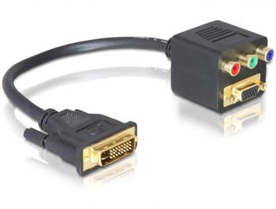 Delock Adapter DVI 29 male to VGA + 3 x RCA female