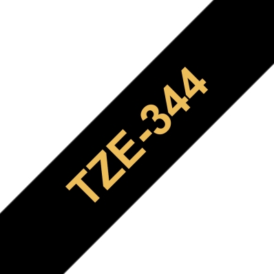 Schriftbandkassette Brother 18mmx8m schwarz/gold TZE344