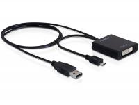 Delock Adapter MHL Micro USB male + USB-A male DVI 24+1 female