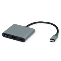 ROLINE Type C - HDMI Adapter, M/F, 1x USB 3.2 Gen 1 A, 1x Type C (Power Delivery)