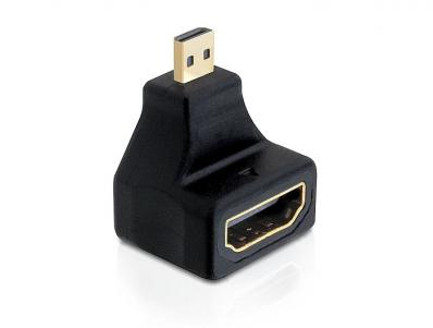 Delock Adapter High Speed HDMI with Ethernet - micro D male A female angled