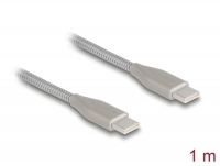 Delock USB-C™ cable with metal sheath USB Type-C™ male to male PD 3.0 60 W 1 m silver