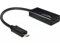 Delock Adapter MHL male (Samsung S3, S4) High Speed HDMI female + USB Micro-B female