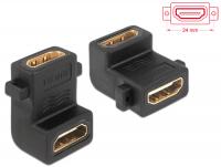 Delock Adapter HDMI A female female with screw hole 90 angled