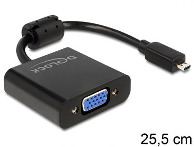 Delock Adapter HDMI-micro D male VGA female black