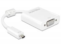 Delock Adapter HDMI Micro-D male VGA female with Audio white