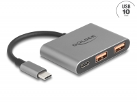 Delock 3 Port USB Hub 10 Gbps with USB Type-C™ to 1 x USB Type-C™ + 2 x USB Type-A
