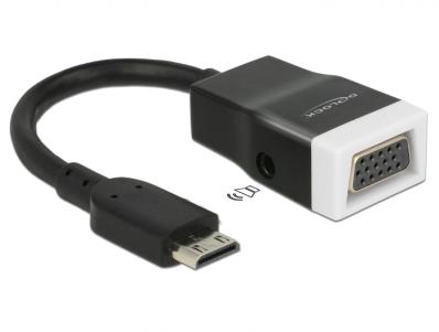 Delock Adapter HDMI-mini C male VGA female with Audio