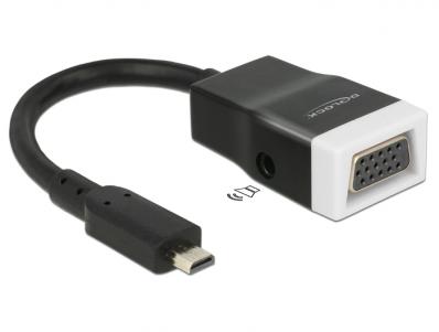 Delock Adapter HDMI-micro D male VGA female with Audio