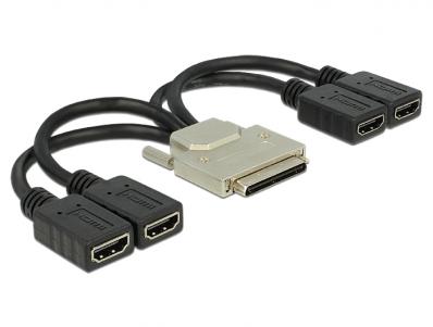 Delock Adapter VHDCI-68 pin male 4 x HDMI female 20 cm