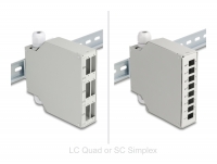 Delock Fiber Optic Patch Panel 6 port for SC Duplex and LC Quad with alternative panel for 8 x SC Simplex or LC Duplex grey for 