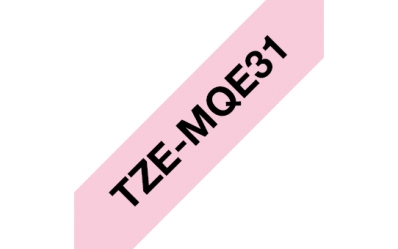 Schriftband Brother 12mmx4m rosa/schwarz TZe-MQE31