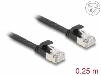 Delock RJ45 Flat Patch Cable plug to plug Cat.6A 0.25 m black