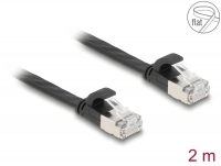 Delock RJ45 Flat Patch Cable plug to plug Cat.6A 2 m black