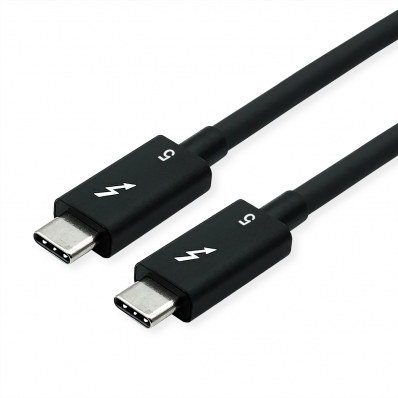 ROLINE Thunderbolt™ 5 Cable, 80Gbit/s, 240W, C-C, M/M, passive, black, 0.5 m