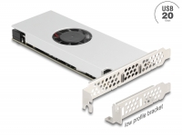 Delock PCI Express x16 Card to 2 x USB 20 Gbps USB Type-C™ Dual Channel with Fan and Heat Sink in Low Profile Form Factor