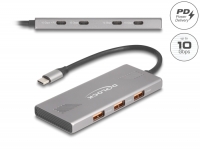 Delock 7 Port USB Hub 10 Gbps with 4 x USB Type-C™ female and 3 x USB Type-A female with PD 80 W