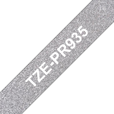 Schriftbandkassette Brother 12mmx8m premium silber/weiß