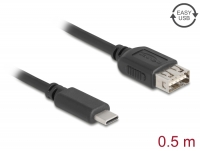 Delock USB 2.0 Cable USB Type-C™ male to EASY USB Type-A female 0.5 m