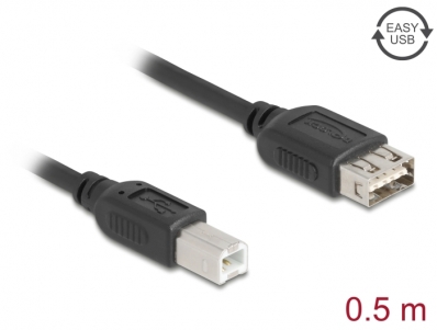Delock USB 2.0 Cable USB Type-B male to EASY USB Type-A female 0.5 m