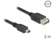 Delock USB 2.0 Cable USB Type Mini-B male to EASY USB Type-A female 2 m
